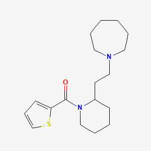 molecular formula C18H28N2OS B11393129 1-{2-[1-(2-Thienylcarbonyl)piperidin-2-yl]ethyl}azepane 