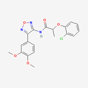 molecular formula C19H18ClN3O5 B11393141 2-(2-chlorophenoxy)-N-[4-(3,4-dimethoxyphenyl)-1,2,5-oxadiazol-3-yl]propanamide 