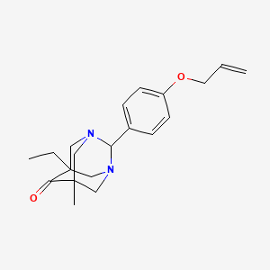 molecular formula C20H26N2O2 B11393192 2-[4-(Allyloxy)phenyl]-5-ethyl-7-methyl-1,3-diazatricyclo[3.3.1.1~3,7~]decan-6-one 