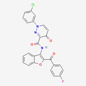 1-(3-chlorophenyl)-N-[2-(4-fluorobenzoyl)-1-benzofuran-3-yl]-4-oxo-1,4-dihydropyridazine-3-carboxamide