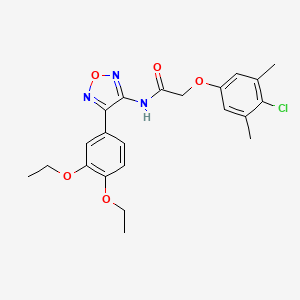 molecular formula C22H24ClN3O5 B11393238 2-(4-chloro-3,5-dimethylphenoxy)-N-[4-(3,4-diethoxyphenyl)-1,2,5-oxadiazol-3-yl]acetamide 