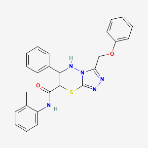 molecular formula C25H23N5O2S B11393260 N-(2-methylphenyl)-3-(phenoxymethyl)-6-phenyl-6,7-dihydro-5H-[1,2,4]triazolo[3,4-b][1,3,4]thiadiazine-7-carboxamide 