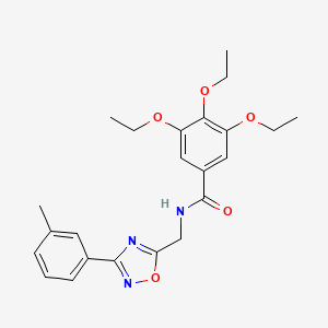 molecular formula C23H27N3O5 B11393261 3,4,5-triethoxy-N-{[3-(3-methylphenyl)-1,2,4-oxadiazol-5-yl]methyl}benzamide 