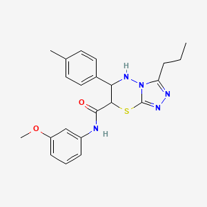 molecular formula C22H25N5O2S B11393265 N-(3-methoxyphenyl)-6-(4-methylphenyl)-3-propyl-6,7-dihydro-5H-[1,2,4]triazolo[3,4-b][1,3,4]thiadiazine-7-carboxamide 