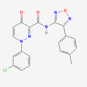 molecular formula C20H14ClN5O3 B11393270 1-(3-chlorophenyl)-N-[4-(4-methylphenyl)-1,2,5-oxadiazol-3-yl]-4-oxo-1,4-dihydropyridazine-3-carboxamide 