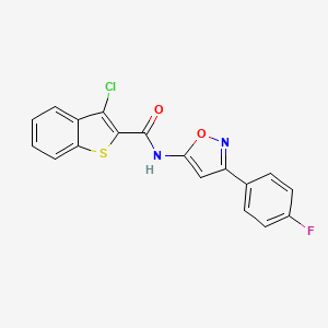 3-chloro-N-[3-(4-fluorophenyl)-1,2-oxazol-5-yl]-1-benzothiophene-2-carboxamide