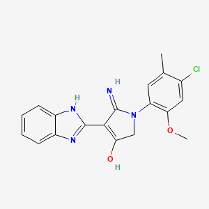 molecular formula C19H17ClN4O2 B11393296 5-amino-4-(1H-benzimidazol-2-yl)-1-(4-chloro-2-methoxy-5-methylphenyl)-1,2-dihydro-3H-pyrrol-3-one 