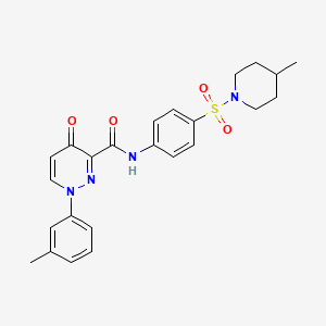 molecular formula C24H26N4O4S B11393311 1-(3-methylphenyl)-N-{4-[(4-methylpiperidin-1-yl)sulfonyl]phenyl}-4-oxo-1,4-dihydropyridazine-3-carboxamide 