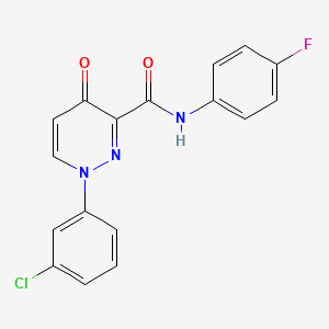 molecular formula C17H11ClFN3O2 B11393323 1-(3-chlorophenyl)-N-(4-fluorophenyl)-4-oxo-1,4-dihydropyridazine-3-carboxamide 