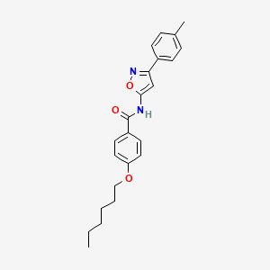 4-(hexyloxy)-N-[3-(4-methylphenyl)-1,2-oxazol-5-yl]benzamide