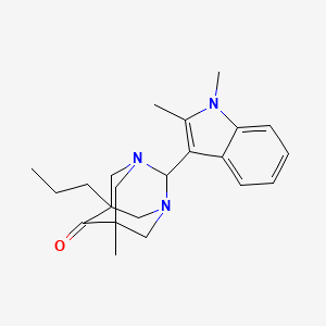 molecular formula C22H29N3O B11393342 2-(1,2-dimethyl-1H-indol-3-yl)-5-methyl-7-propyl-1,3-diazatricyclo[3.3.1.1~3,7~]decan-6-one 