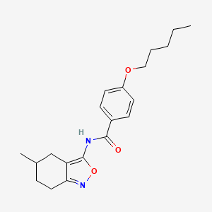 molecular formula C20H26N2O3 B11393345 N-(5-methyl-4,5,6,7-tetrahydro-2,1-benzoxazol-3-yl)-4-(pentyloxy)benzamide 