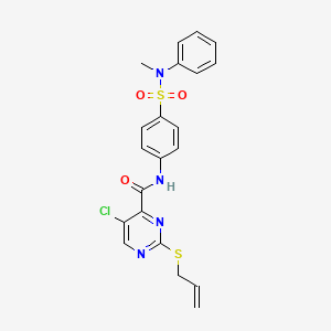 5-chloro-N-{4-[methyl(phenyl)sulfamoyl]phenyl}-2-(prop-2-en-1-ylsulfanyl)pyrimidine-4-carboxamide