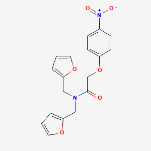 N,N-bis(furan-2-ylmethyl)-2-(4-nitrophenoxy)acetamide