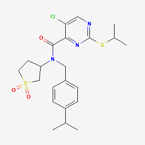 5-chloro-N-(1,1-dioxidotetrahydrothiophen-3-yl)-N-[4-(propan-2-yl)benzyl]-2-(propan-2-ylsulfanyl)pyrimidine-4-carboxamide