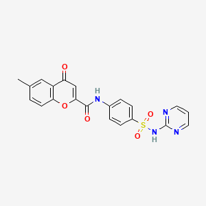 6-methyl-4-oxo-N-[4-(pyrimidin-2-ylsulfamoyl)phenyl]-4H-chromene-2-carboxamide