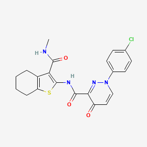 molecular formula C21H19ClN4O3S B11393447 1-(4-chlorophenyl)-N-[3-(methylcarbamoyl)-4,5,6,7-tetrahydro-1-benzothiophen-2-yl]-4-oxo-1,4-dihydropyridazine-3-carboxamide 