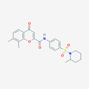 7,8-dimethyl-N-{4-[(2-methylpiperidin-1-yl)sulfonyl]phenyl}-4-oxo-4H-chromene-2-carboxamide