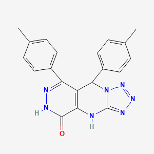 molecular formula C20H17N7O B11393464 8,10-bis(4-methylphenyl)-2,4,5,6,7,11,12-heptazatricyclo[7.4.0.03,7]trideca-1(9),3,5,10-tetraen-13-one 