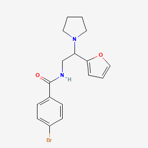 molecular formula C17H19BrN2O2 B11393465 4-bromo-N-[2-(furan-2-yl)-2-(pyrrolidin-1-yl)ethyl]benzamide 