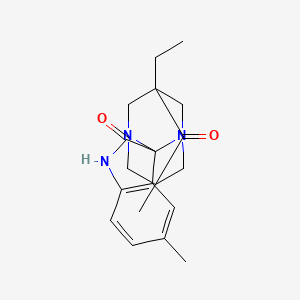 molecular formula C19H23N3O2 B11393466 (5s,7s)-5-ethyl-5',7-dimethyl-6H-spiro[1,3-diazatricyclo[3.3.1.1~3,7~]decane-2,3'-indole]-2',6(1'H)-dione 