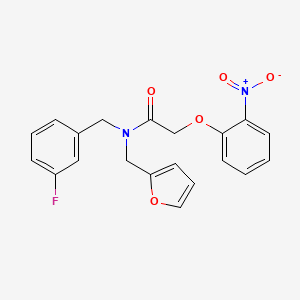 molecular formula C20H17FN2O5 B11393467 N-(3-fluorobenzyl)-N-(furan-2-ylmethyl)-2-(2-nitrophenoxy)acetamide 