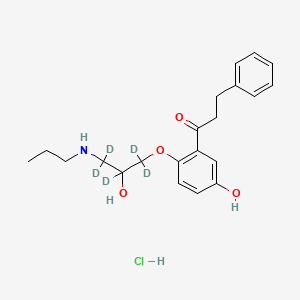 molecular formula C21H23D5ClNO4 B1139347 5-Hydroxy Propafenone (D5 Hydrochloride) CAS No. 1215370-87-8