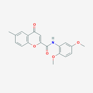 molecular formula C19H17NO5 B11393471 N-(2,5-dimethoxyphenyl)-6-methyl-4-oxo-4H-chromene-2-carboxamide 