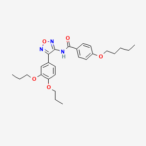 molecular formula C26H33N3O5 B11393496 N-[4-(3,4-dipropoxyphenyl)-1,2,5-oxadiazol-3-yl]-4-(pentyloxy)benzamide 