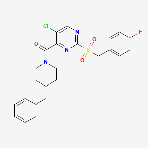 (4-Benzylpiperidin-1-yl){5-chloro-2-[(4-fluorobenzyl)sulfonyl]pyrimidin-4-yl}methanone