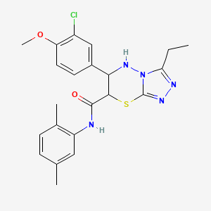 molecular formula C22H24ClN5O2S B11393520 6-(3-chloro-4-methoxyphenyl)-N-(2,5-dimethylphenyl)-3-ethyl-6,7-dihydro-5H-[1,2,4]triazolo[3,4-b][1,3,4]thiadiazine-7-carboxamide 