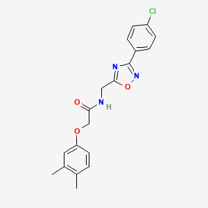 molecular formula C19H18ClN3O3 B11393562 N-{[3-(4-chlorophenyl)-1,2,4-oxadiazol-5-yl]methyl}-2-(3,4-dimethylphenoxy)acetamide 