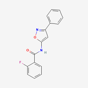 molecular formula C16H11FN2O2 B11393579 2-fluoro-N-(3-phenyl-1,2-oxazol-5-yl)benzamide 