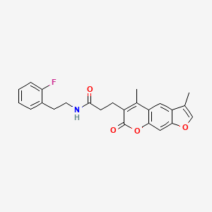 molecular formula C24H22FNO4 B11393582 3-(3,5-dimethyl-7-oxo-7H-furo[3,2-g]chromen-6-yl)-N-[2-(2-fluorophenyl)ethyl]propanamide 