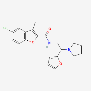 5-chloro-N-[2-(furan-2-yl)-2-(pyrrolidin-1-yl)ethyl]-3-methyl-1-benzofuran-2-carboxamide