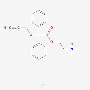 molecular formula C21H24ClNO3 B113936 2-(Dimethylamino)ethyl diphenyl(prop-2-ynyloxy)acetate hydrochloride CAS No. 2765-97-1