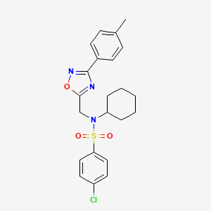 4-chloro-N-cyclohexyl-N-{[3-(4-methylphenyl)-1,2,4-oxadiazol-5-yl]methyl}benzenesulfonamide