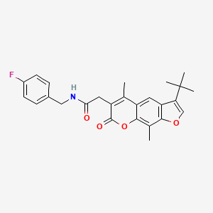 molecular formula C26H26FNO4 B11393606 2-(3-tert-butyl-5,9-dimethyl-7-oxo-7H-furo[3,2-g]chromen-6-yl)-N-(4-fluorobenzyl)acetamide 