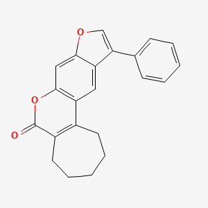 molecular formula C22H18O3 B11393612 11-phenyl-2,3,4,5-tetrahydrocyclohepta[c]furo[3,2-g]chromen-6(1H)-one 