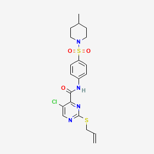 molecular formula C20H23ClN4O3S2 B11393632 5-chloro-N-{4-[(4-methylpiperidin-1-yl)sulfonyl]phenyl}-2-(prop-2-en-1-ylsulfanyl)pyrimidine-4-carboxamide 