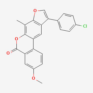 molecular formula C23H15ClO4 B11393657 10-(4-chlorophenyl)-3-methoxy-7-methyl-5H-benzo[c]furo[3,2-g]chromen-5-one 