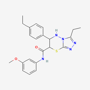 molecular formula C22H25N5O2S B11393687 3-ethyl-6-(4-ethylphenyl)-N-(3-methoxyphenyl)-6,7-dihydro-5H-[1,2,4]triazolo[3,4-b][1,3,4]thiadiazine-7-carboxamide 