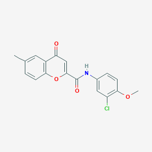 molecular formula C18H14ClNO4 B11393695 N-(3-chloro-4-methoxyphenyl)-6-methyl-4-oxo-4H-chromene-2-carboxamide 