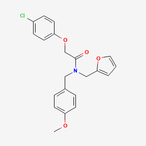 molecular formula C21H20ClNO4 B11393698 2-(4-chlorophenoxy)-N-(furan-2-ylmethyl)-N-(4-methoxybenzyl)acetamide 