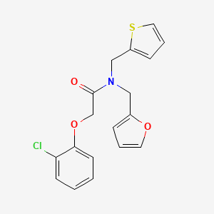 2-(2-chlorophenoxy)-N-(furan-2-ylmethyl)-N-(thiophen-2-ylmethyl)acetamide