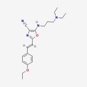 5-{[3-(diethylamino)propyl]amino}-2-[(E)-2-(4-ethoxyphenyl)ethenyl]-1,3-oxazole-4-carbonitrile