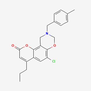 6-chloro-9-(4-methylbenzyl)-4-propyl-9,10-dihydro-2H,8H-chromeno[8,7-e][1,3]oxazin-2-one