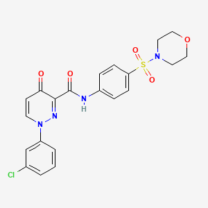 molecular formula C21H19ClN4O5S B11393738 1-(3-chlorophenyl)-N-[4-(morpholin-4-ylsulfonyl)phenyl]-4-oxo-1,4-dihydropyridazine-3-carboxamide 