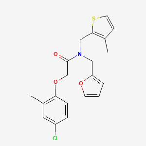 2-(4-chloro-2-methylphenoxy)-N-(furan-2-ylmethyl)-N-[(3-methylthiophen-2-yl)methyl]acetamide