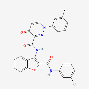 N-{2-[(3-chlorophenyl)carbamoyl]-1-benzofuran-3-yl}-1-(3-methylphenyl)-4-oxo-1,4-dihydropyridazine-3-carboxamide